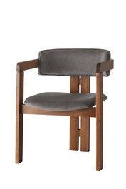 Hanah Home Sillón de Terciopelo CO - 029 Nogal y Antracita